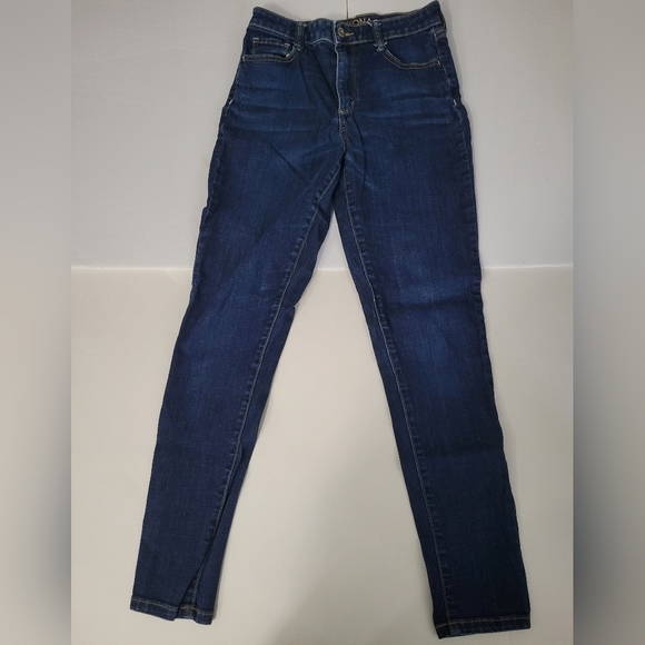 Arizona Jeans Dark Blue Wash High Waisted Skinny Jeans - Picture 1 of 8